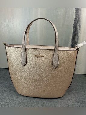 Kate Spade Glimmer Satchel in Gold Glitter Mixed Media – NWT
